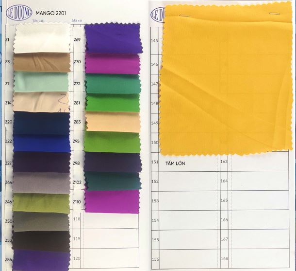 Các màu vải Mago - Vải Lê Dương  - Công Ty TNHH Sản Xuất Thương Mại Dệt May Lê Dương